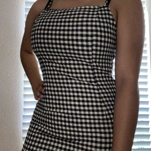 Checkered mini dress